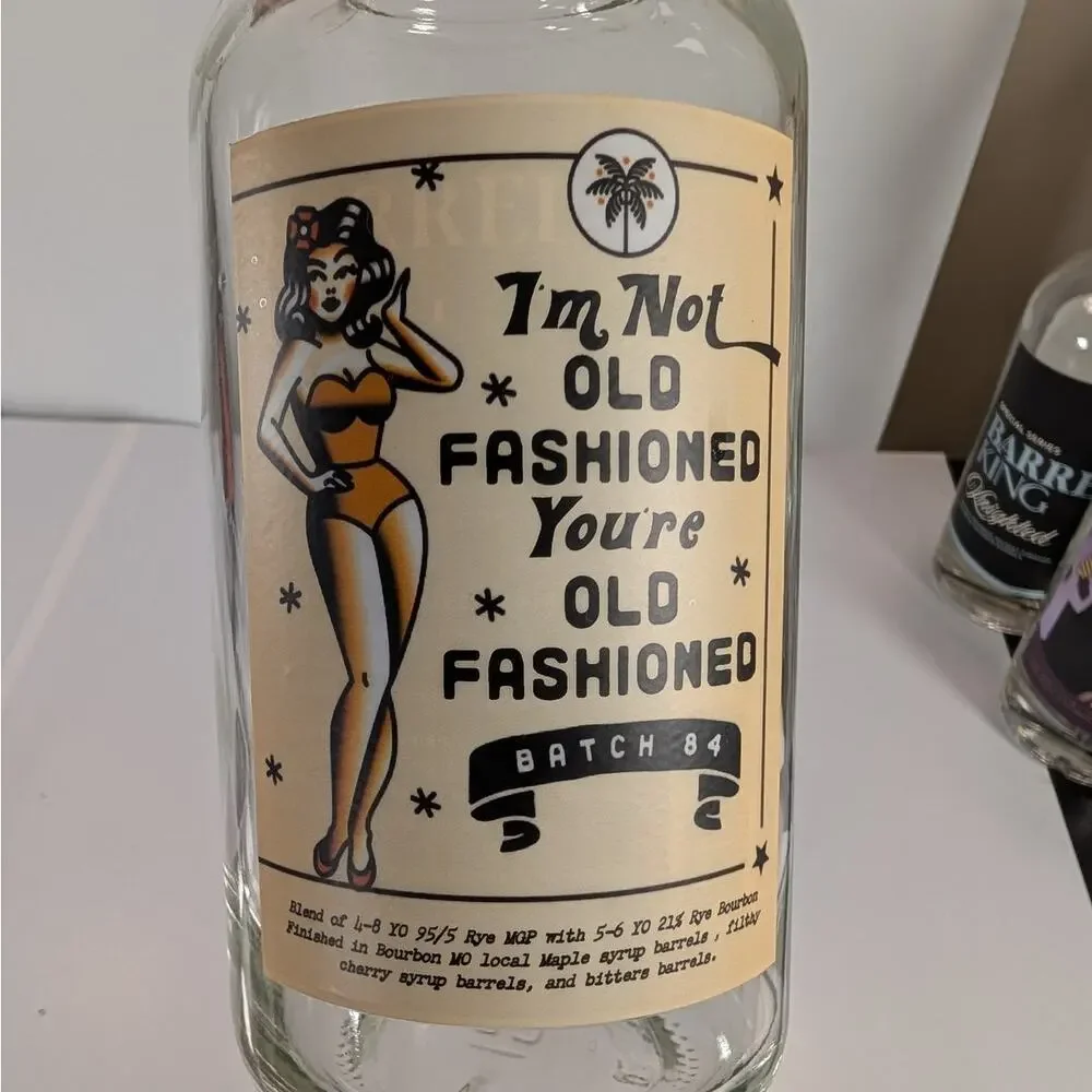 Barrell King I'm Not Old Fashioned Batch Bourbon Whiskey Empty Bottle 750mL